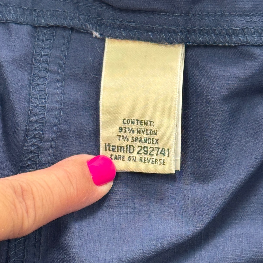 L.L. Bean Mens XL Navy Blue‎ Ripstop Cargo Pants Elastic Waist Hiking Outdoor - Picture 9 of 15